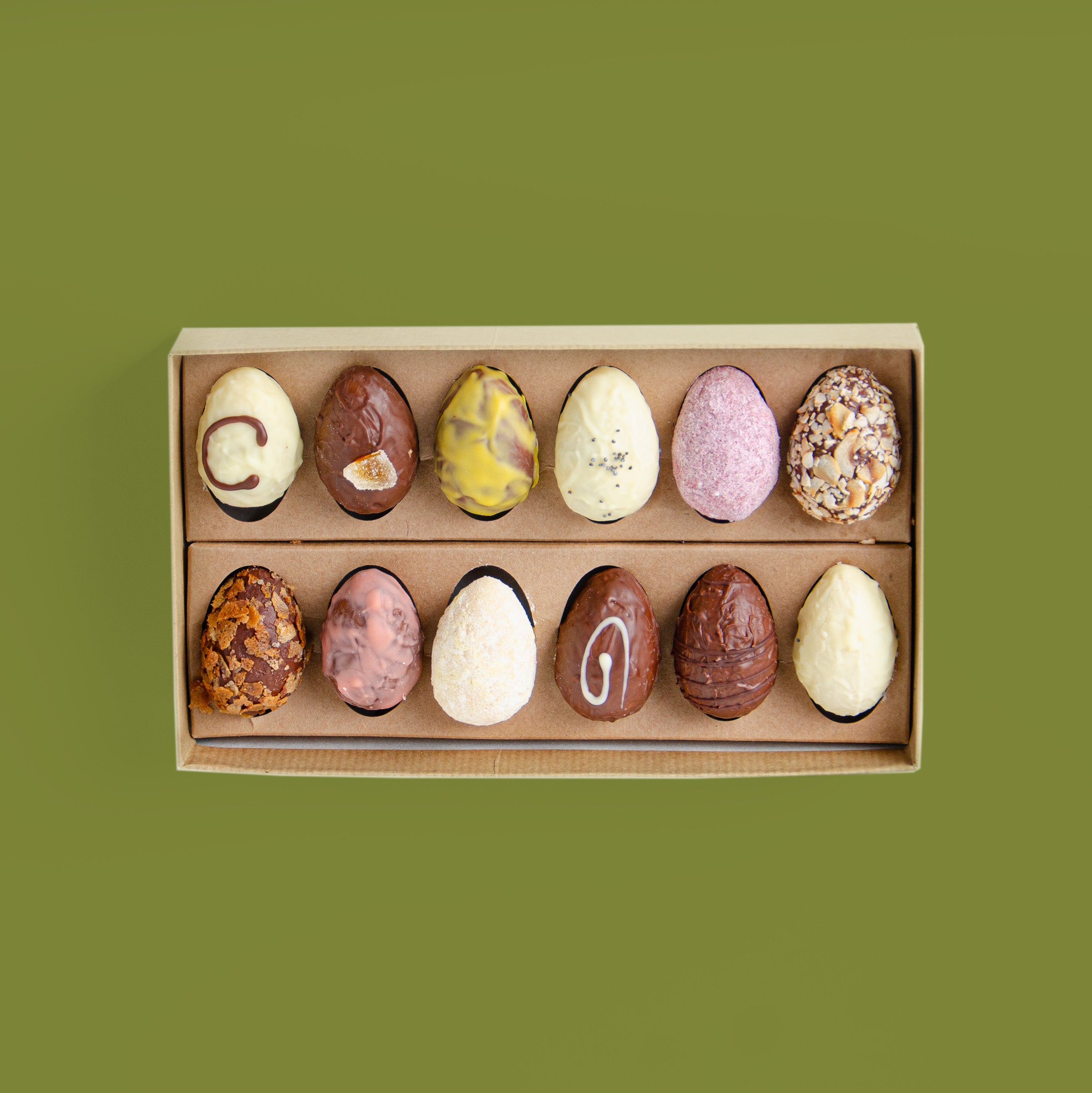 12er helle Pralinen-Ei-Mischung mit Alkohol