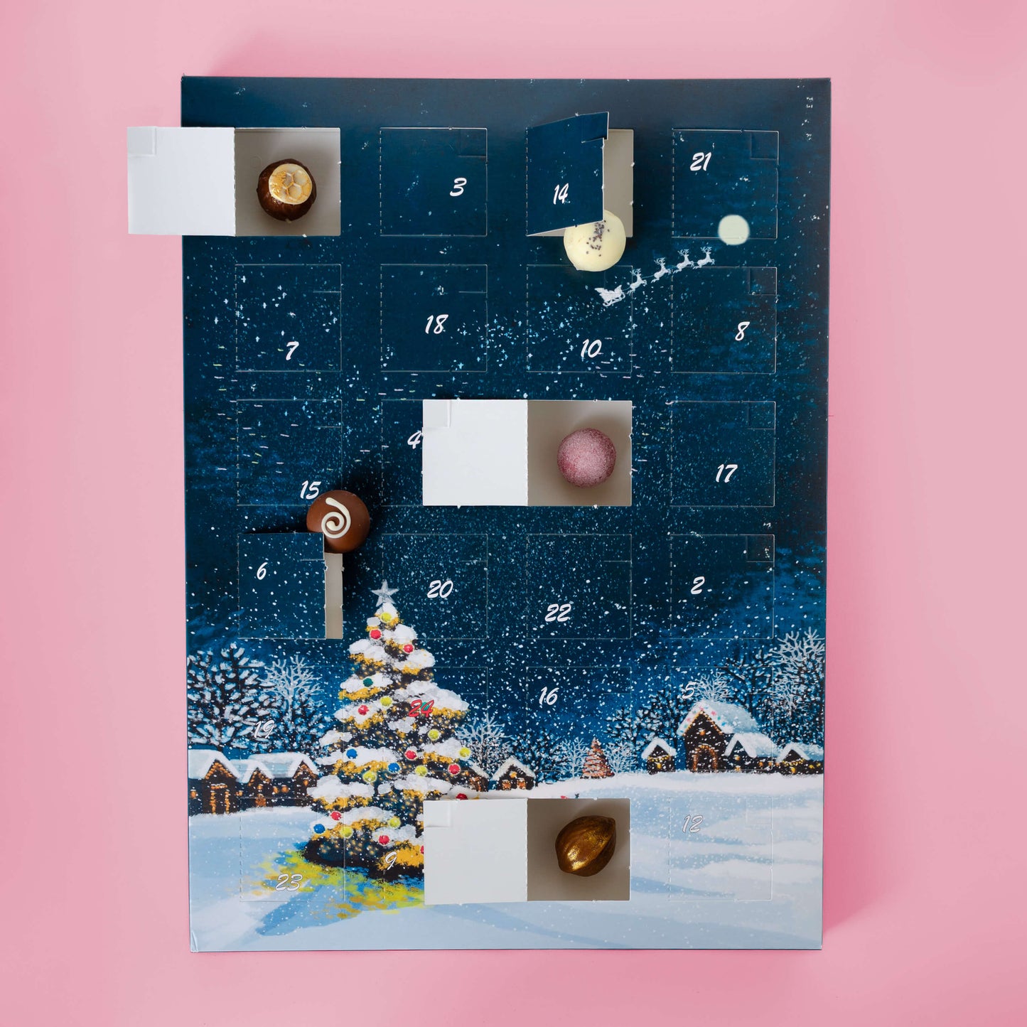 Pralinen-Adventskalender Winterlandschaft