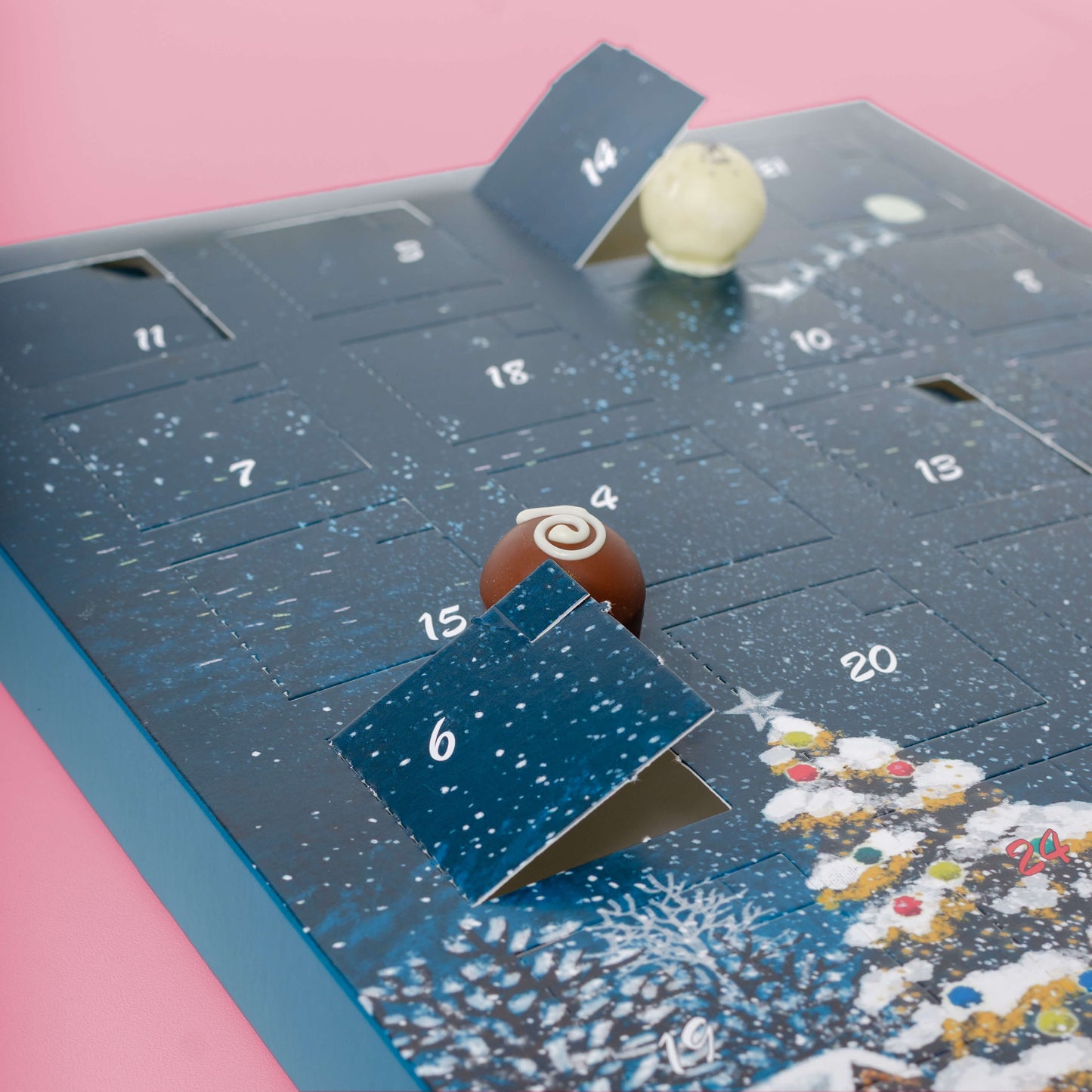 Pralinen-Adventskalender Winterlandschaft