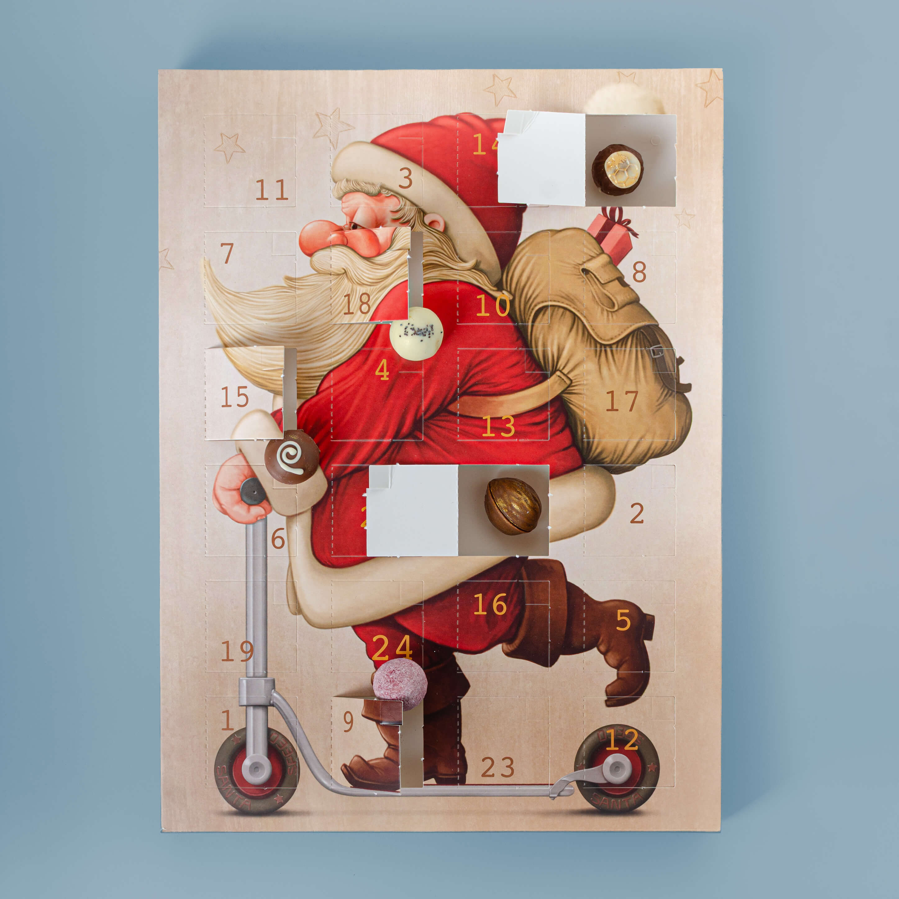 Pralinen-Adventskalender Weihnachtsmann