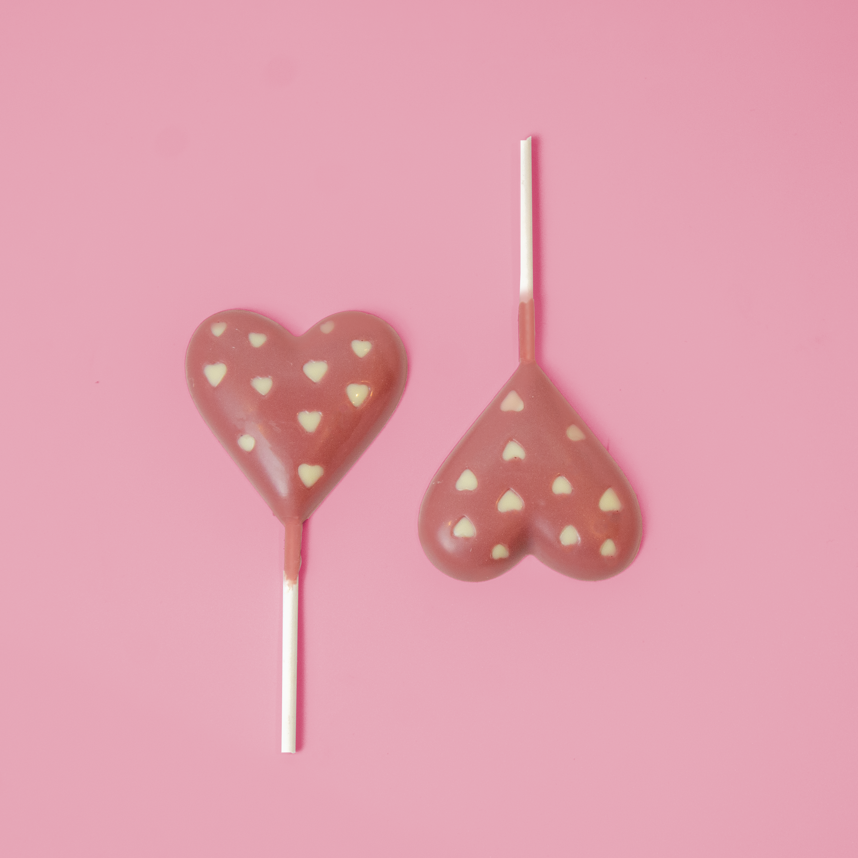 Ruby-Schokoladen-Lolli in Herzform – Valentinstagsedition