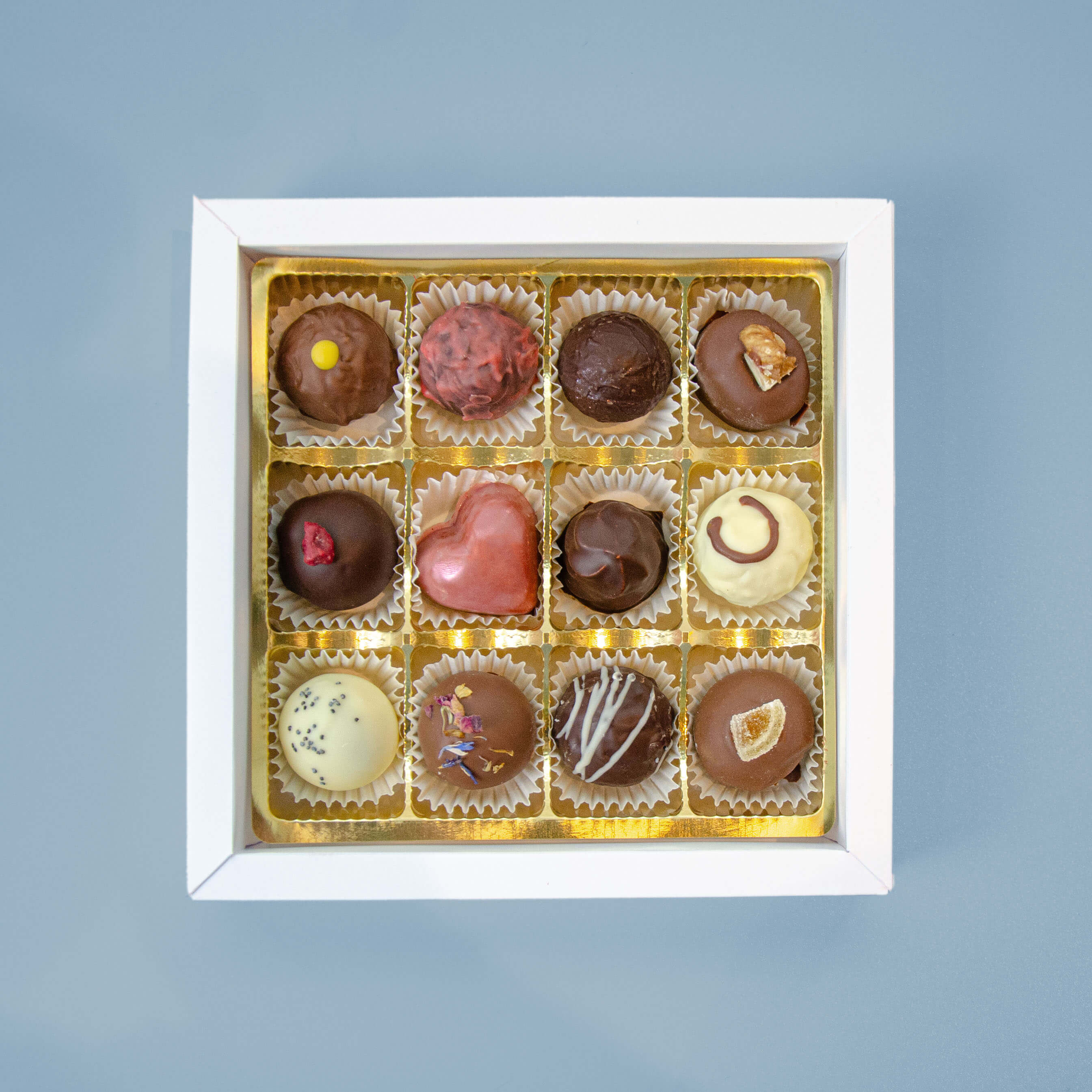 12er Pralinen Geschenkbox - Valentinstagedition