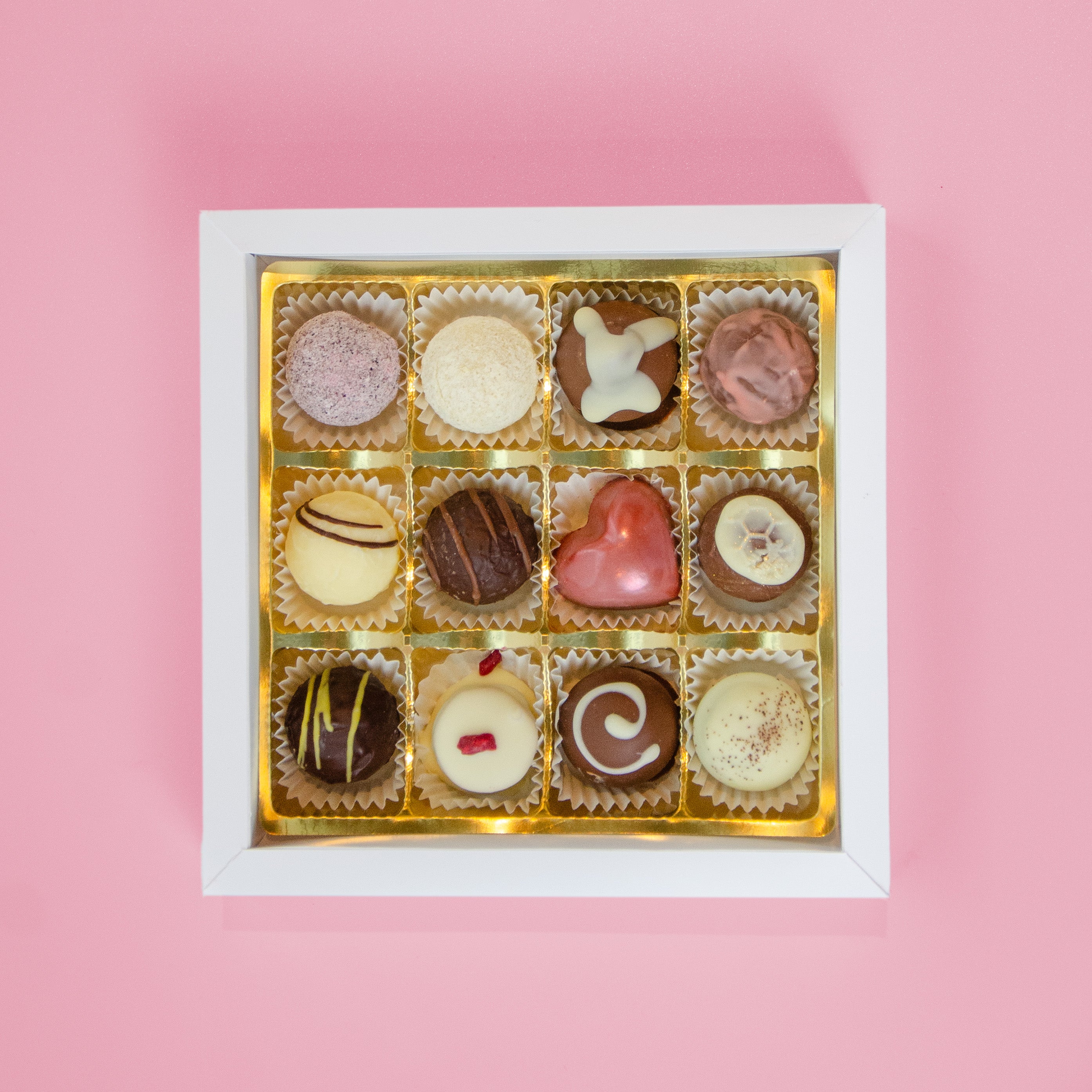 12er Pralinen Geschenkbox - Valentinstagedition